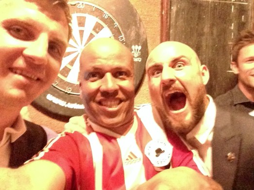 Billy down the pub with Rosler signings Brentford captain Tony Craig and Alan McCormack (and the rest of the team) the night Brentford won promotion.  